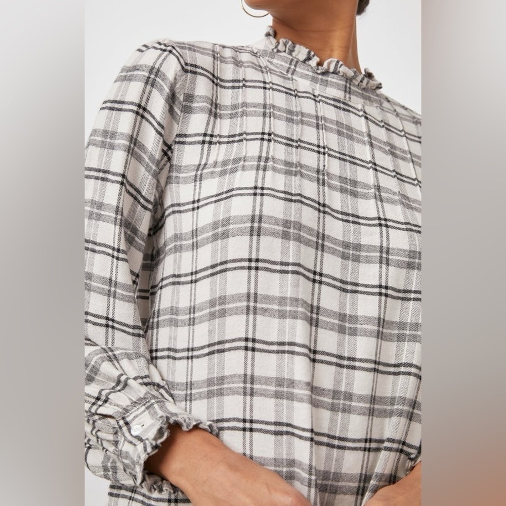Rails Plaid Ariana Blouse in Ivory Onyx sz M